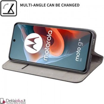 Telone atverčiamas dėklas - juodas (Motorola Moto G34 5G) Telone atverčiamas dėklas - juodas (Motorola Moto G34 5G)